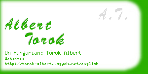 albert torok business card