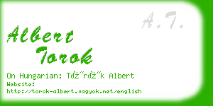 albert torok business card